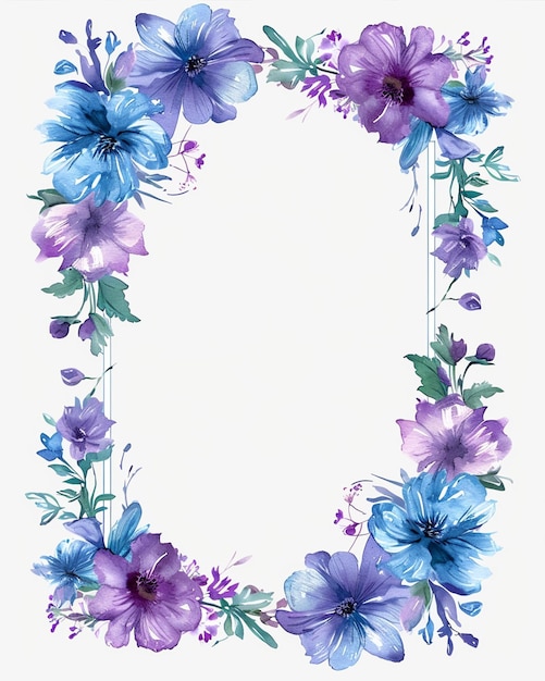 Floral Frame with White Background