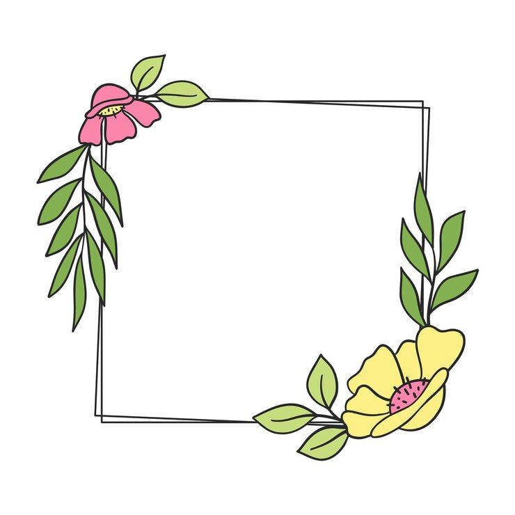 Floral frame with wild flowers