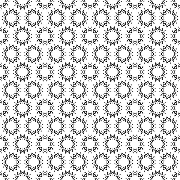 Floral geometric seamless pattern. Classic black and white ornament.