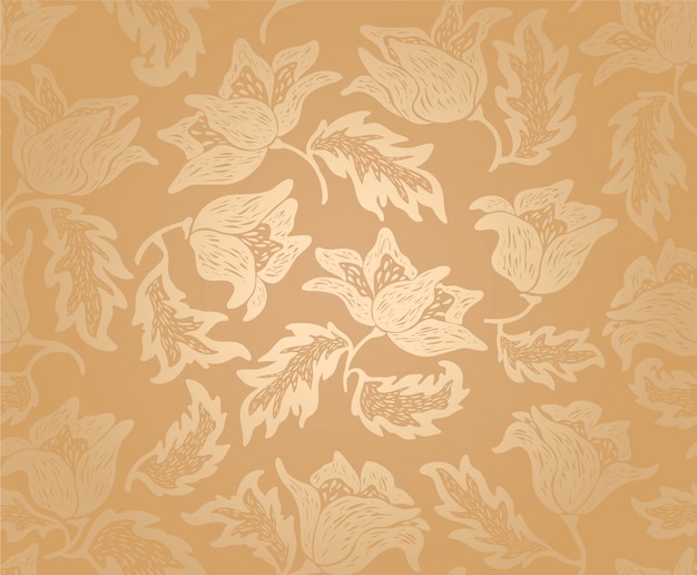 Floral gold flowers background