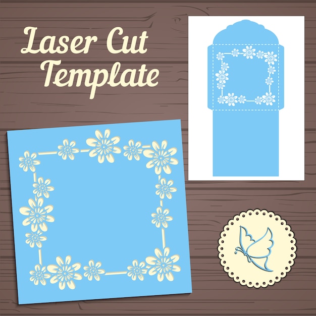 Floral greeting card template