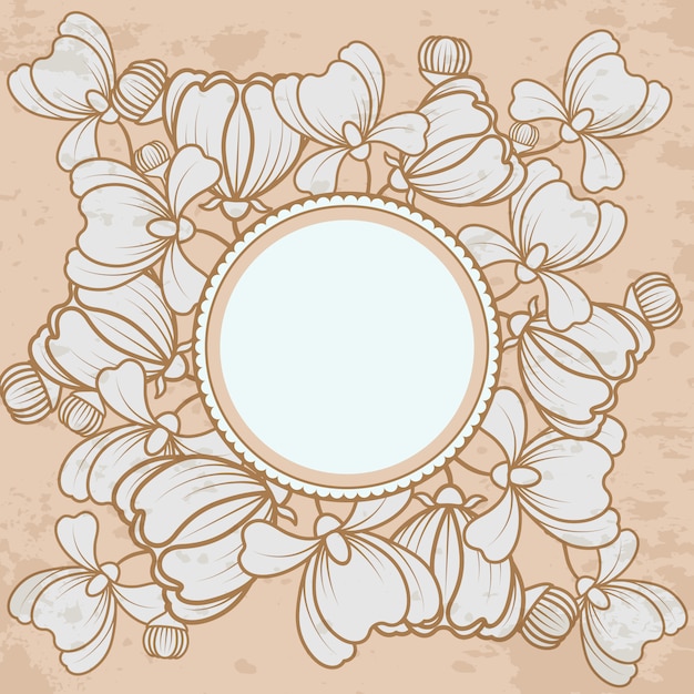 Floral grunge background vintage style