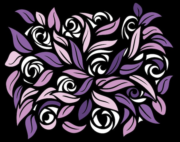 Vector floral hand dawing 3 smoothed color re