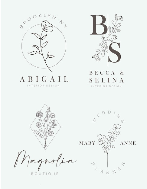 floral hand drawn logo