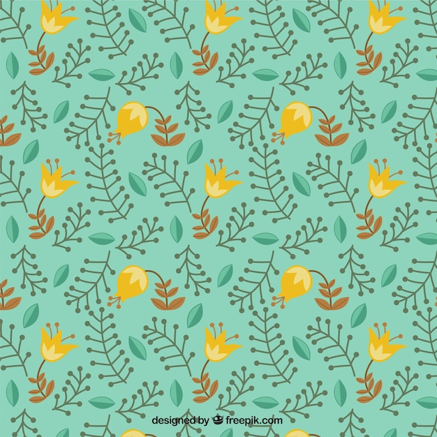 Vector floral hand drawn pattern