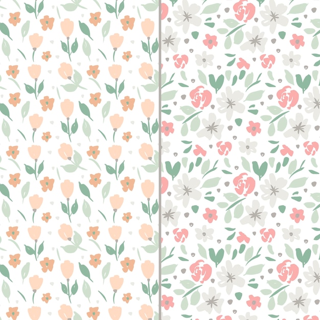 Vector floral harmony pattern set