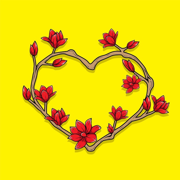 Floral heart branch