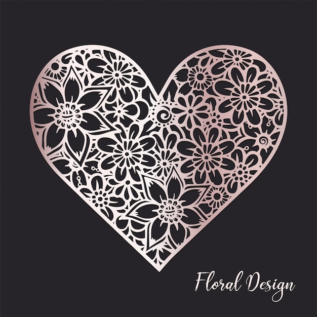 Vector floral heart composition.