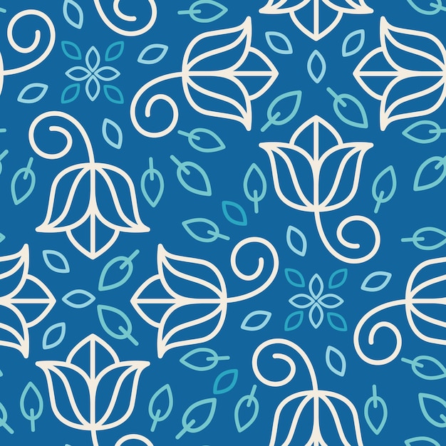 Vector floral indian ornament seamless pattern design