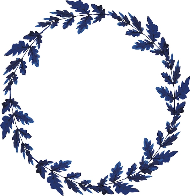 Floral indigo wreath