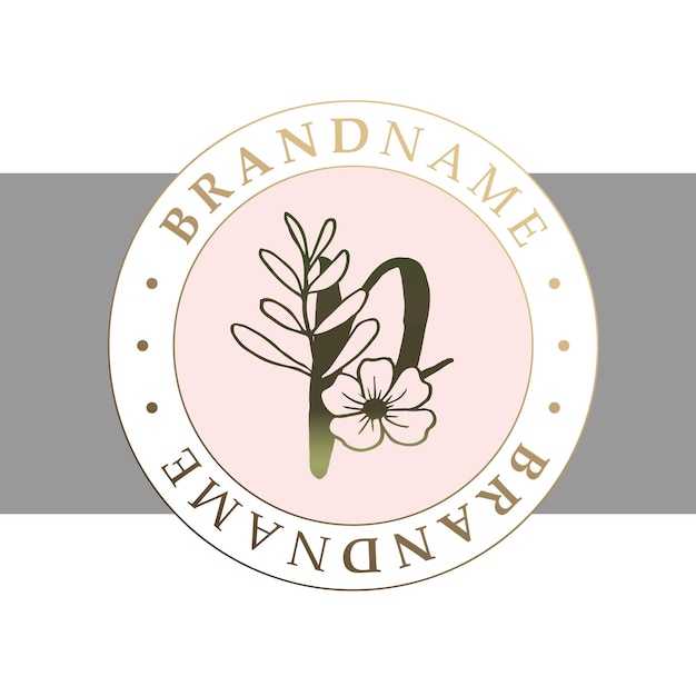 floral initial Logo Design Beauty Business Watercolor logo monogram logo Modern