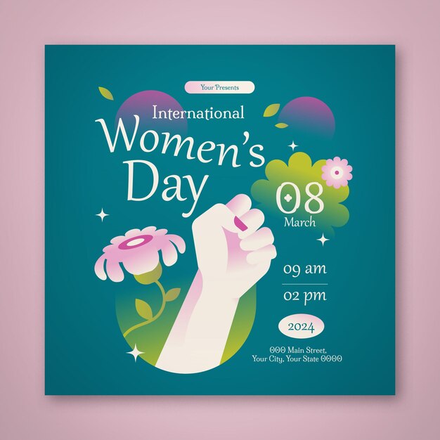 Floral International Women's Day Instagram Post
