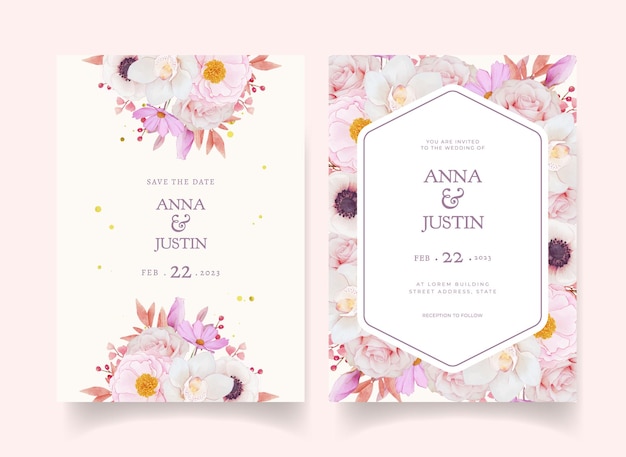 Vector floral invitation card