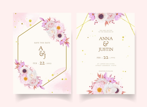 Vector floral invitation card