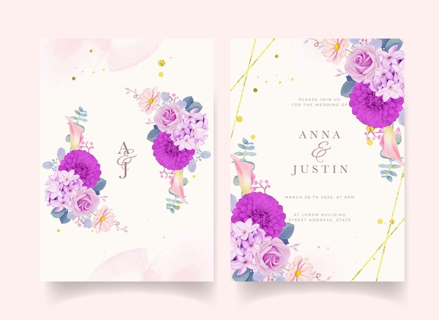 Vector floral invitation card