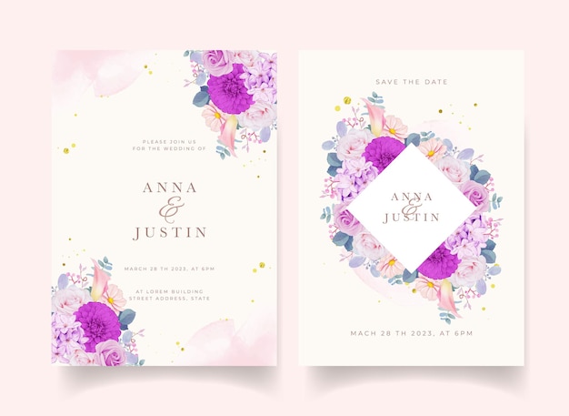 Floral invitation card