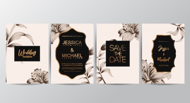 Floral invitation cards