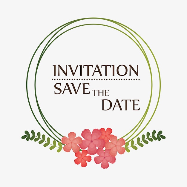 Floral invitation save the date