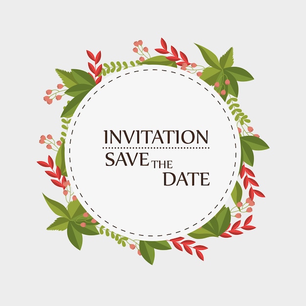 Floral invitation save the date