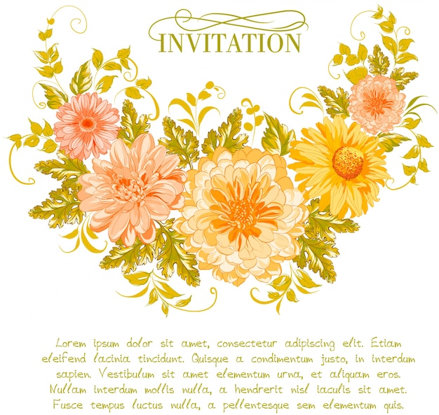 Floral invitation template