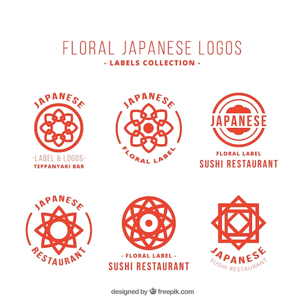 Floral japanese logo collection