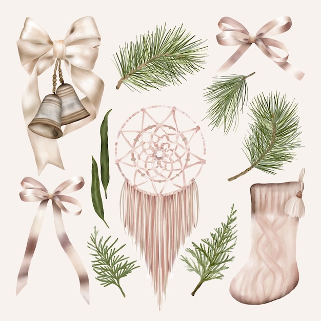 Floral kerstversiering set