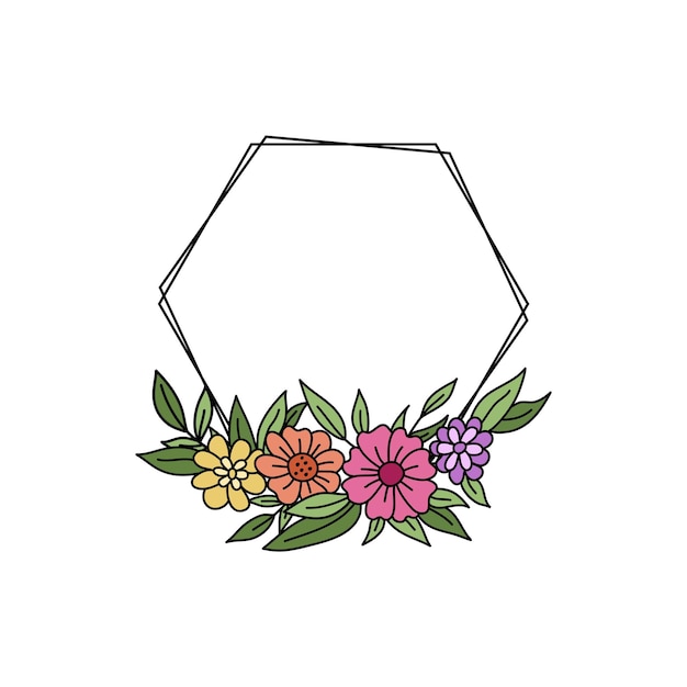 Floral krans frame vector ontwerp