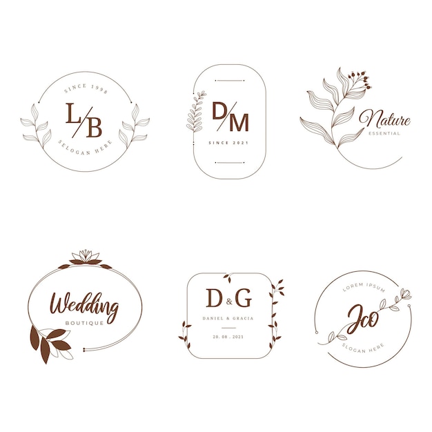 Vector floral label set