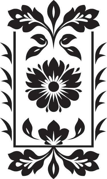 Floral lattice black vector tile design vector icon met floral patterns geometric black design