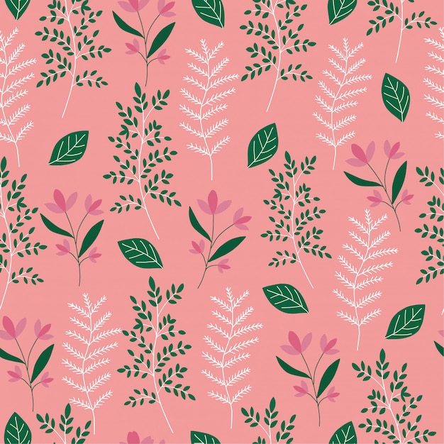 Floral and Leaf Pattern Background