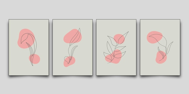 Floral Leaf Vector Wall Art Background