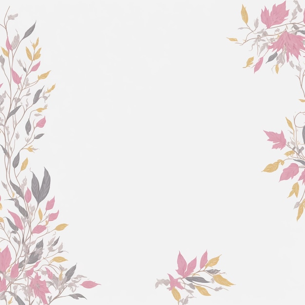 floral and leaves frame with text space vector