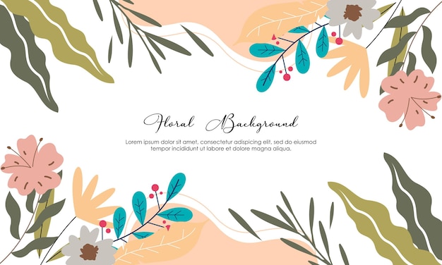 Vector floral and leaves matte color background