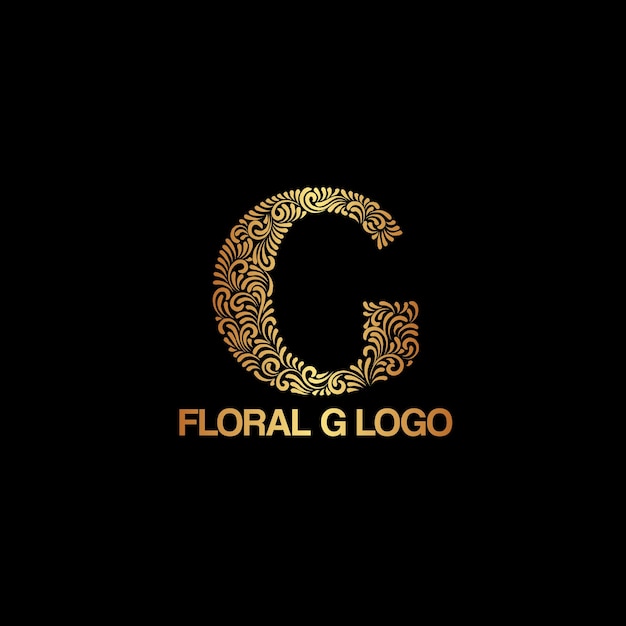 Vector floral letter g vector logo design