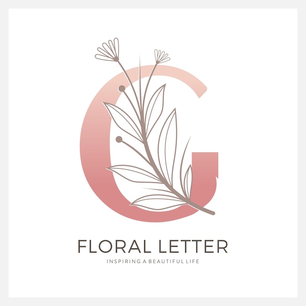 Lettera floreale dalla a alla z logo design lusso