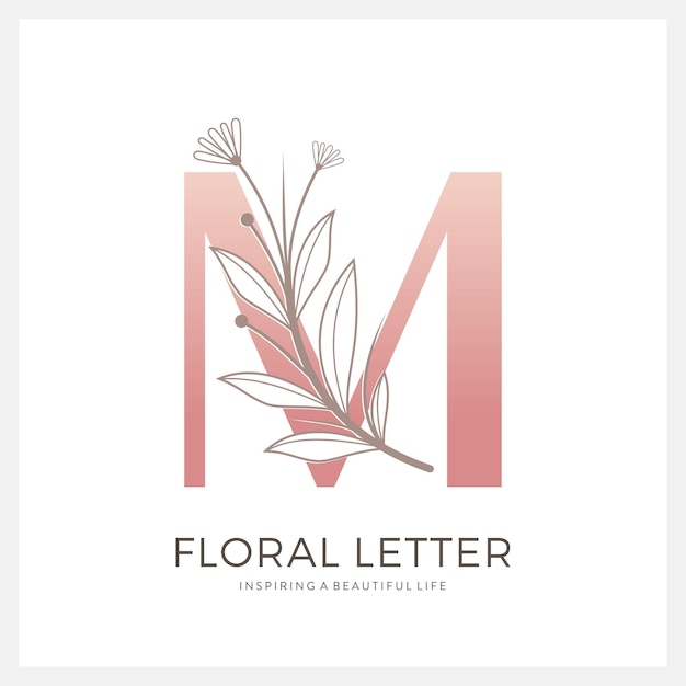 Vector floral letter a to z logo design luxury