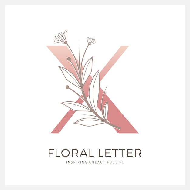Floral letter A to Z logo design luxury