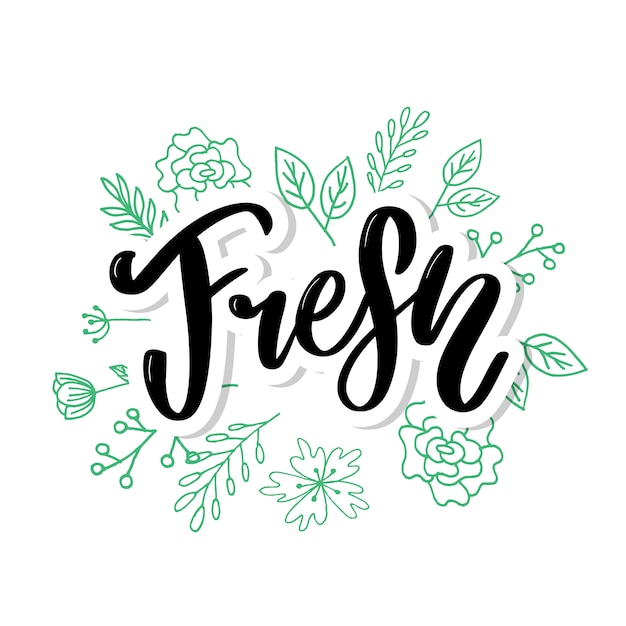 Floral lettering text