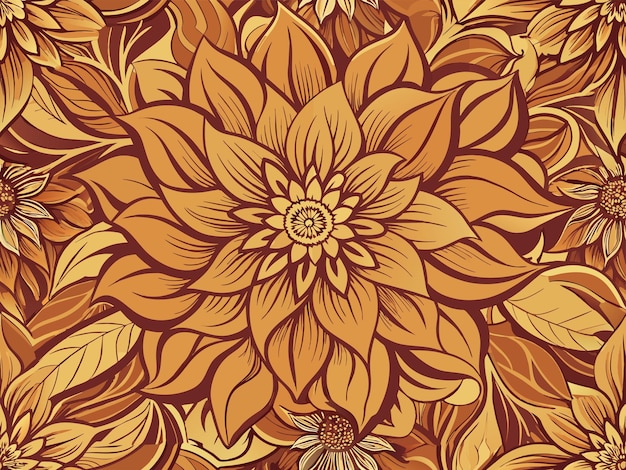 Floral line art flat design background