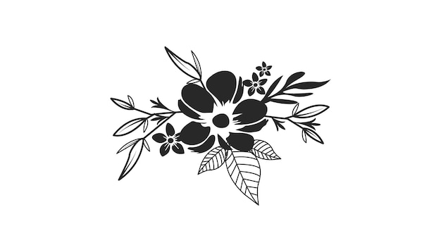 Floral line art flower design