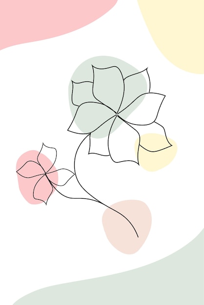 Floral line art vector design