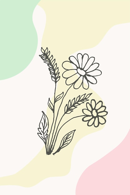 Floral Line art vector voor huwelijksverjaardag verjaardag en feest