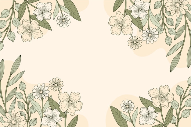 Vector floral linear design background