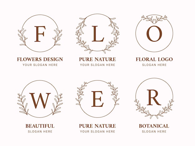 floral logo collection for wedding