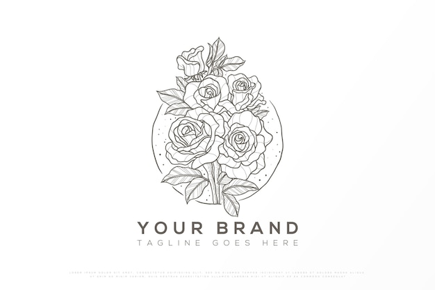 Floral logo design in feminine style