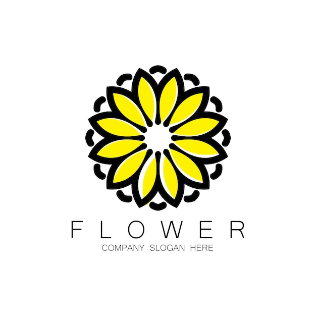 Floral Logo Design Mandala Art Vector For Company Brand Banner Sticker Or Product