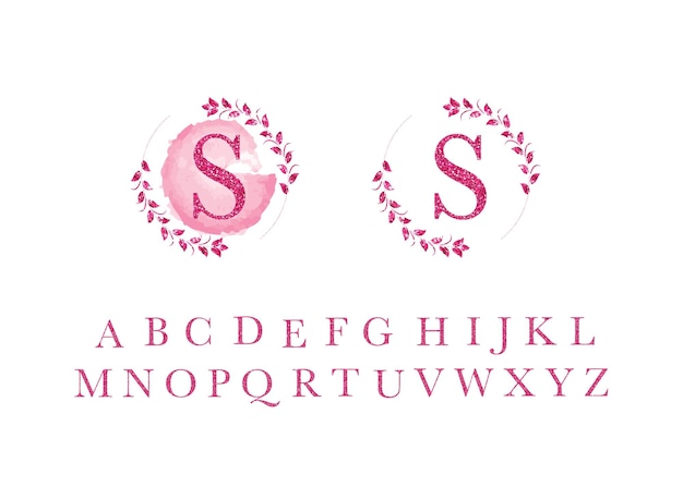 Floral logo kit bundel sjabloon