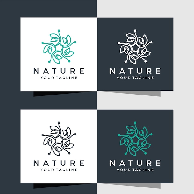 Floral logo in luxury line style