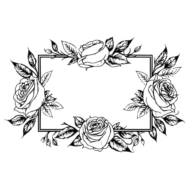 Vector floral logo ornament frame illustration adds an elegant touch to any branding or design project