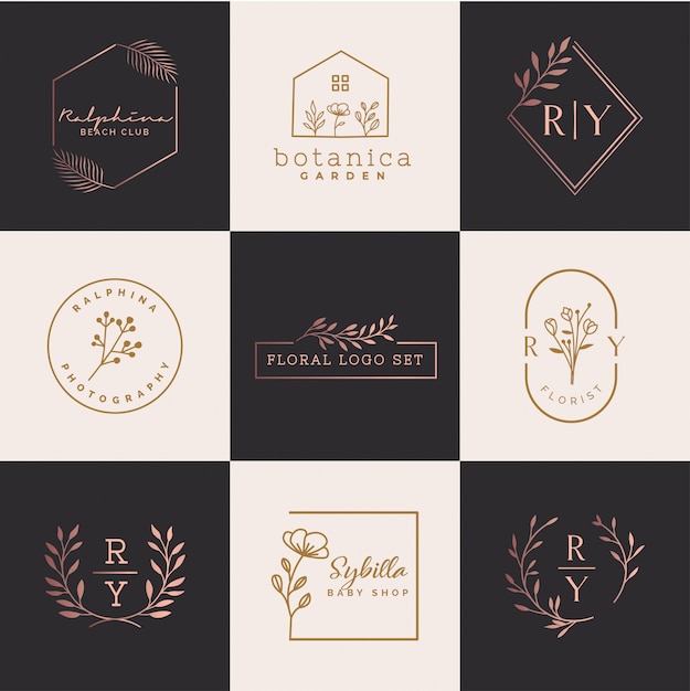 Set di logo floreale